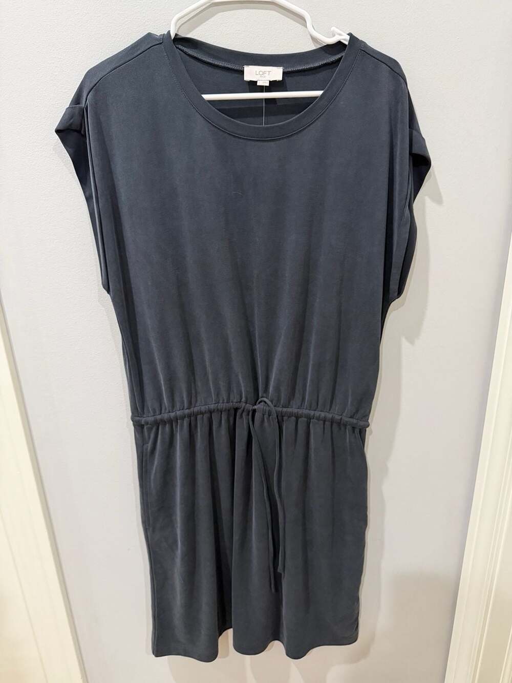 LOFT Drawstring Waist Dress Size L